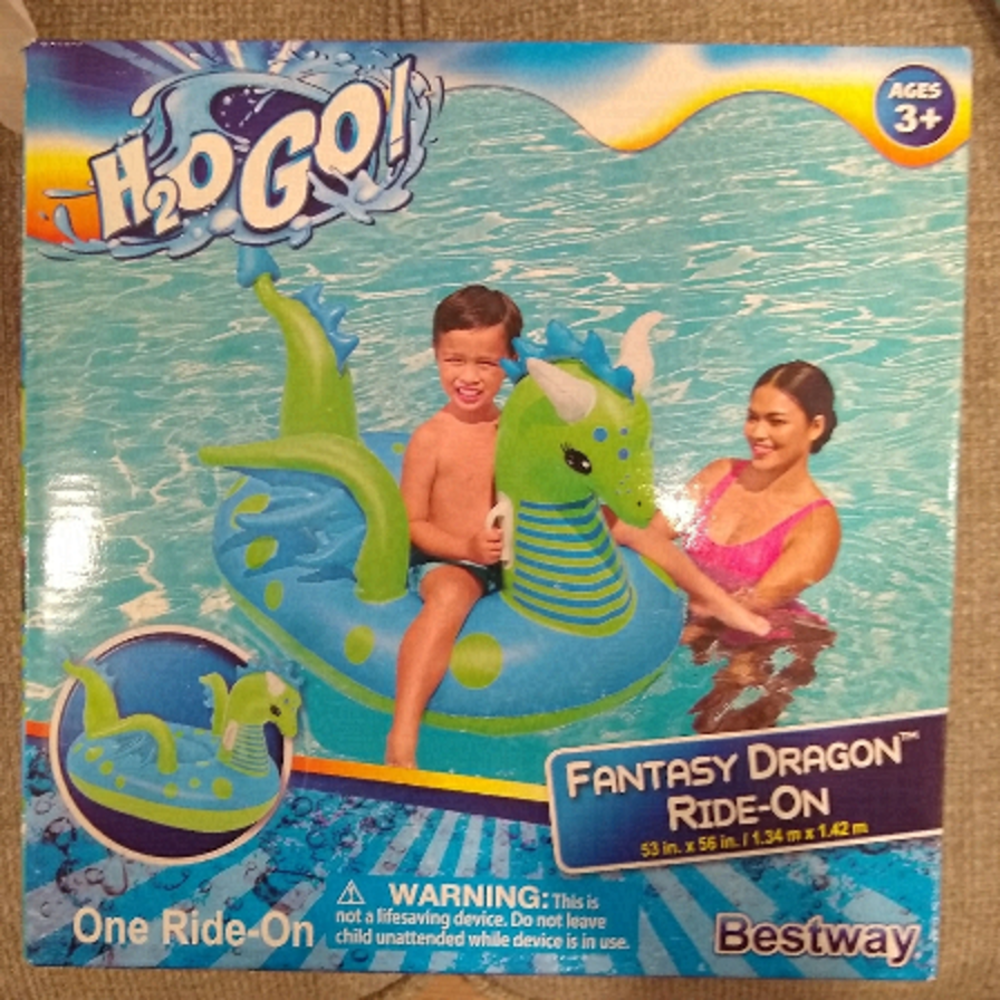 Bestway H2O Go Inflatable Ride on Green Dragon Pool Toy NIB